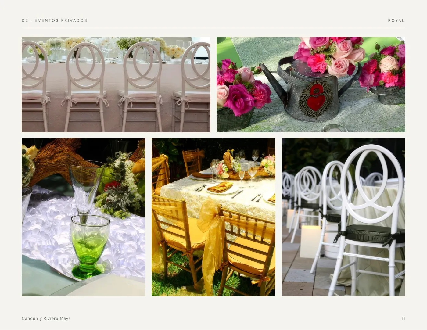 Catálogo de eventos Royal Table Cancún, página 11
