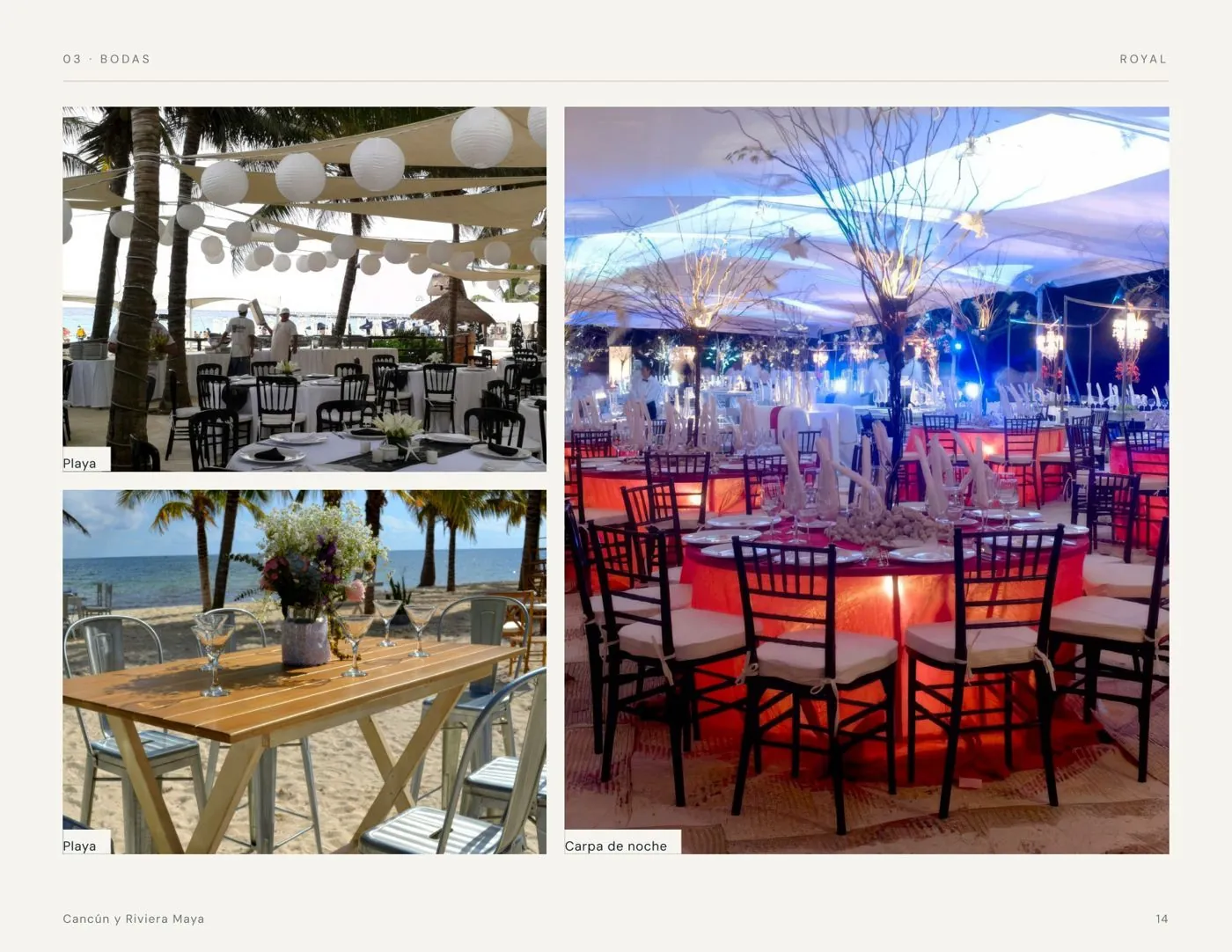 Catálogo de eventos Royal Table Cancún, página 14