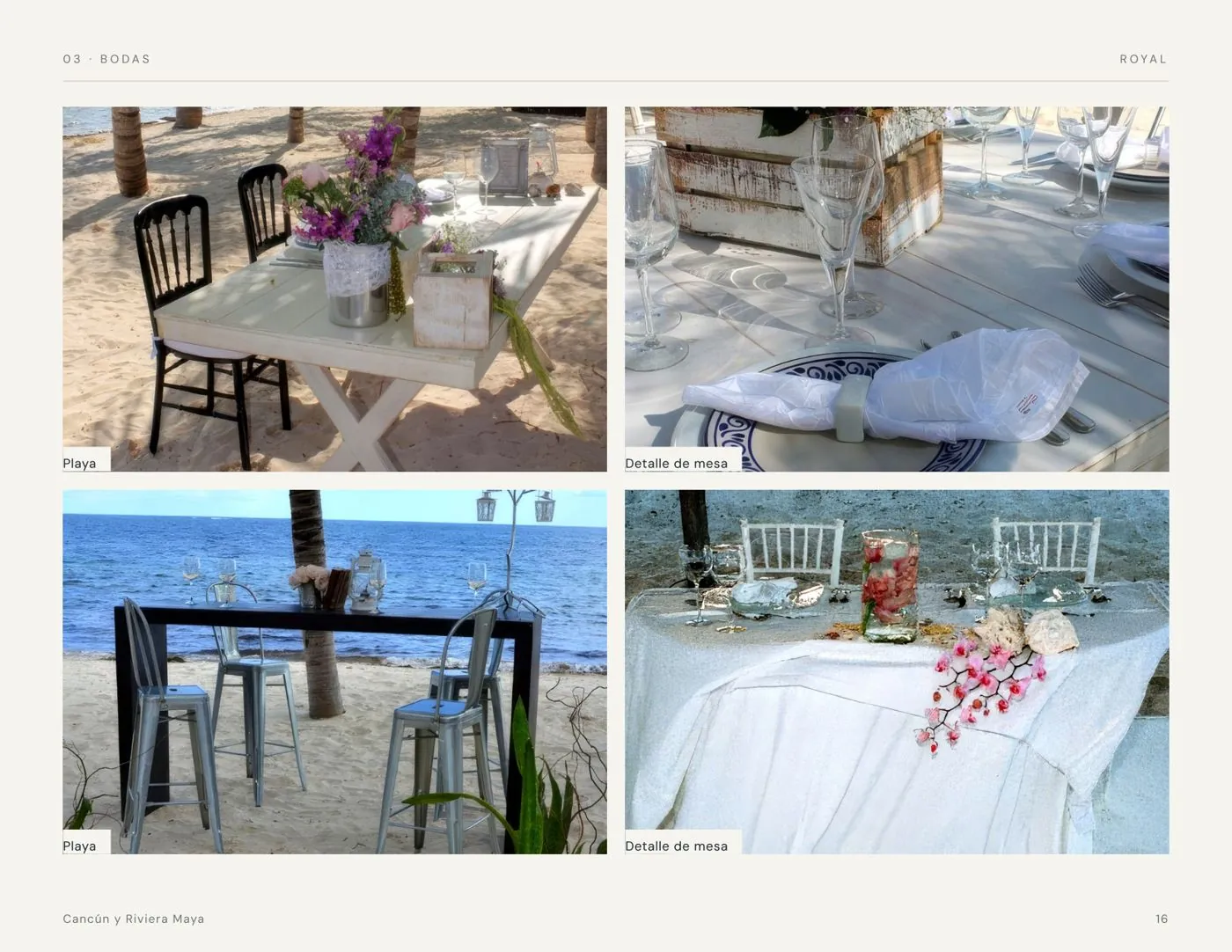 Catálogo de eventos Royal Table Cancún, página 16