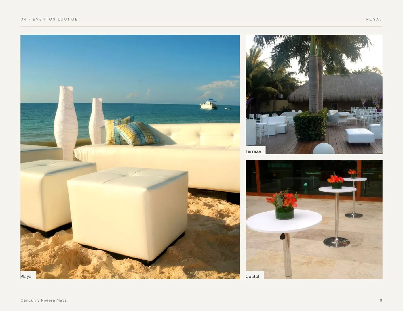 Catálogo de eventos Royal Table Cancún, página 18