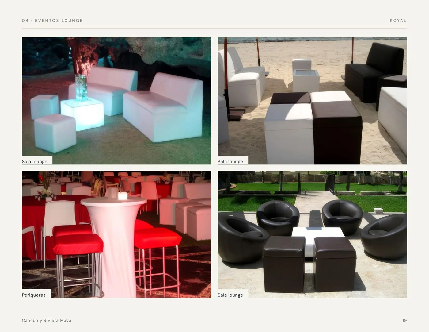 Catálogo de eventos Royal Table Cancún, página 19